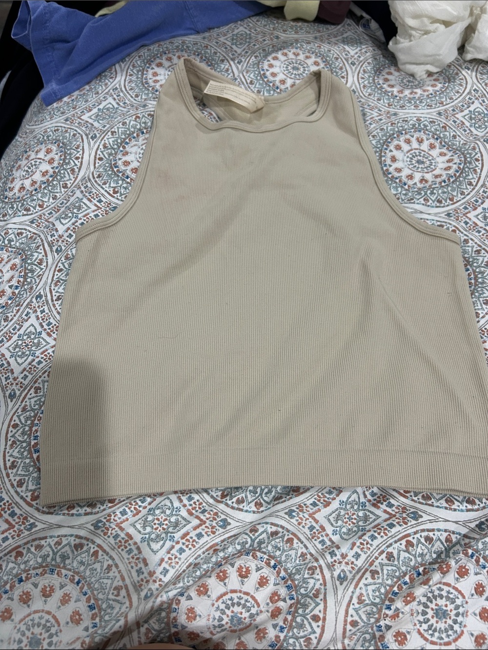 By Together Ribbed Tank Top in Beige-Taupe